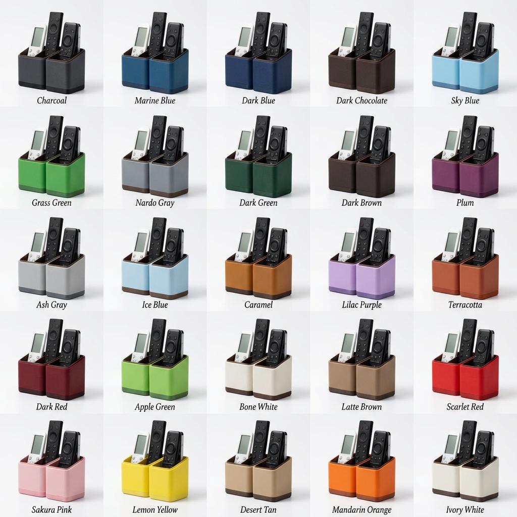 Minimalist Remote Control Holder: Two or Three Slot Organizer side profile view