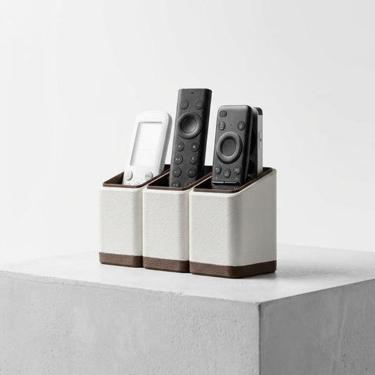 Minimalist Remote Control Holder: Two or Three Slot Organizer showing QuickDove dovetail slide mechanism