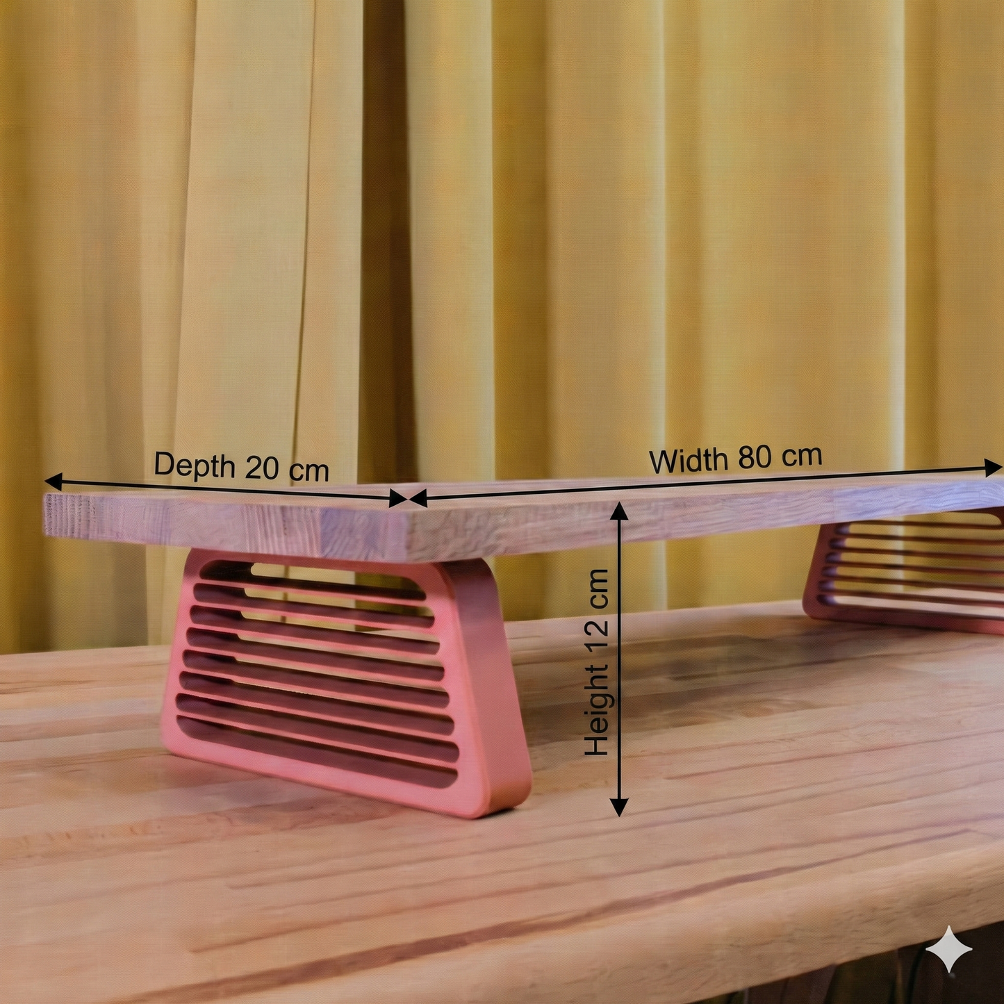 QuickDove Horizon Trapezoid Modular Desk Stand showing tool-less leg attachment system