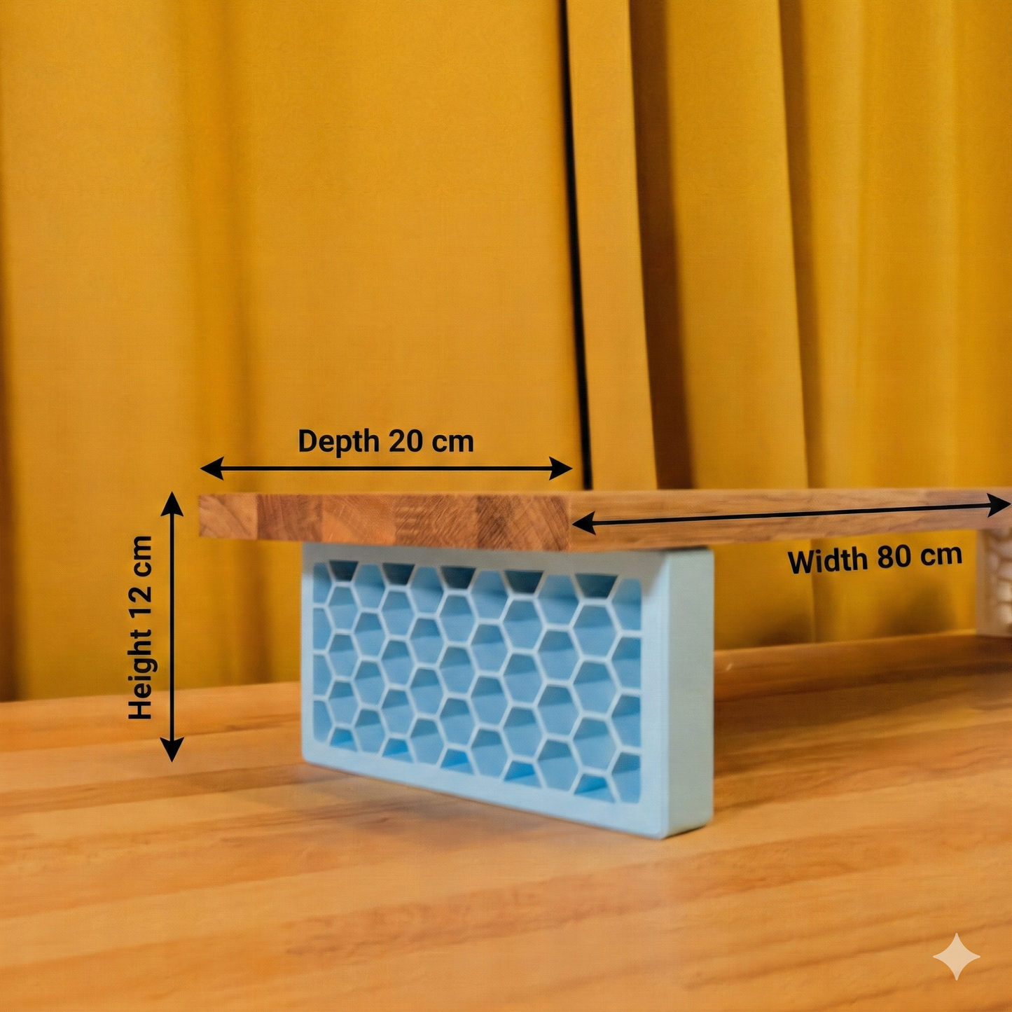QuickDove Hex Rectangle Modular Desk Stand showing tool-less leg attachment system