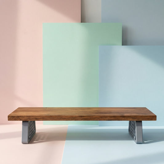 QuickDove Diamond Truss Trapezoid Modular Desk Stand showing QuickDove dovetail slide mechanism