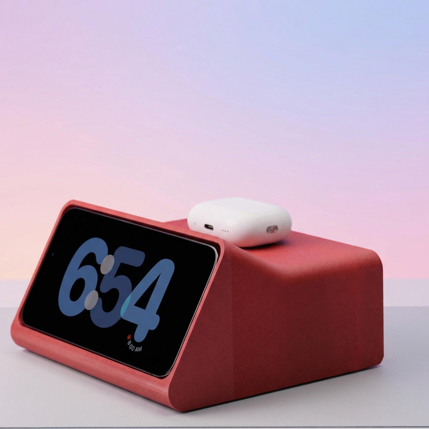 The CRT-1 iPhone Standby Dock: A New Angle on Time showing tool-less leg attachment system