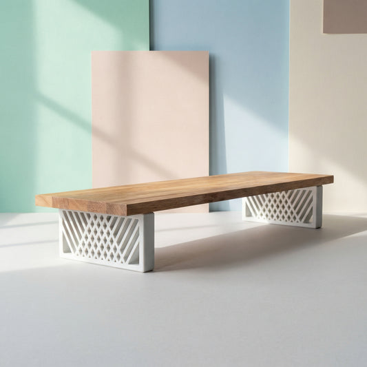 QuickDove Diamond Truss Rectangle Modular Desk Stand showing QuickDove dovetail slide mechanism