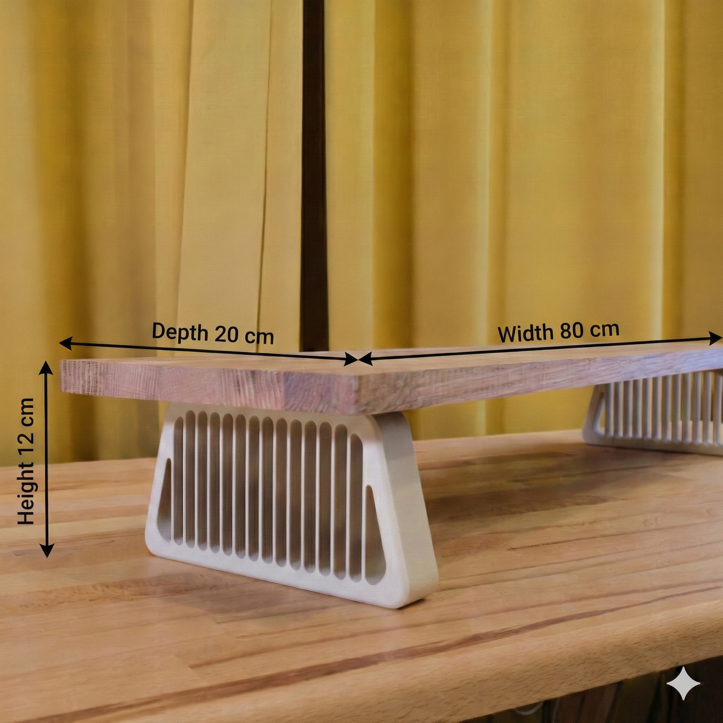 QuickDove Pillar Trapezoid Modular Desk Stand showing tool-less leg attachment system