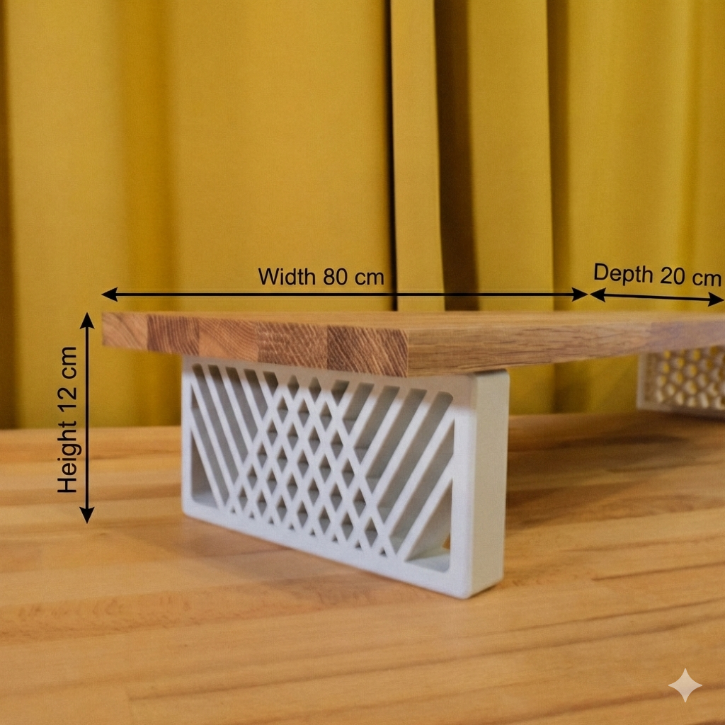 QuickDove Diamond Truss Rectangle Modular Desk Stand showing tool-less leg attachment system