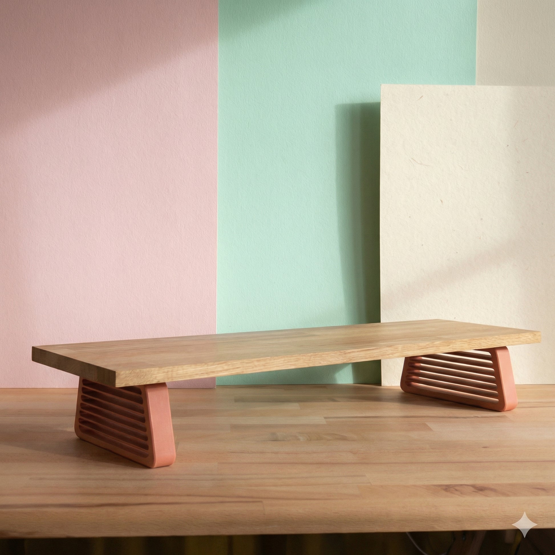 QuickDove Horizon Trapezoid Modular Desk Stand showing QuickDove dovetail slide mechanism