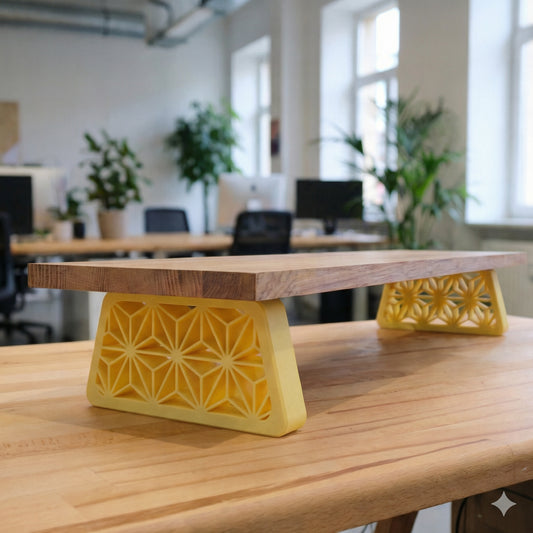 QuickDove Zen Trapezoid Modular Desk Stand on a minimalist desk setup