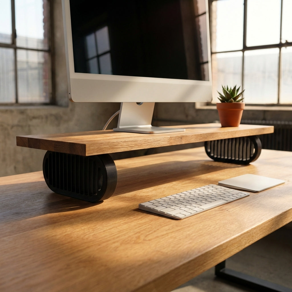 QuickDove Pillar Oval Modular Desk Stand close-up of 3D-printed leg texture