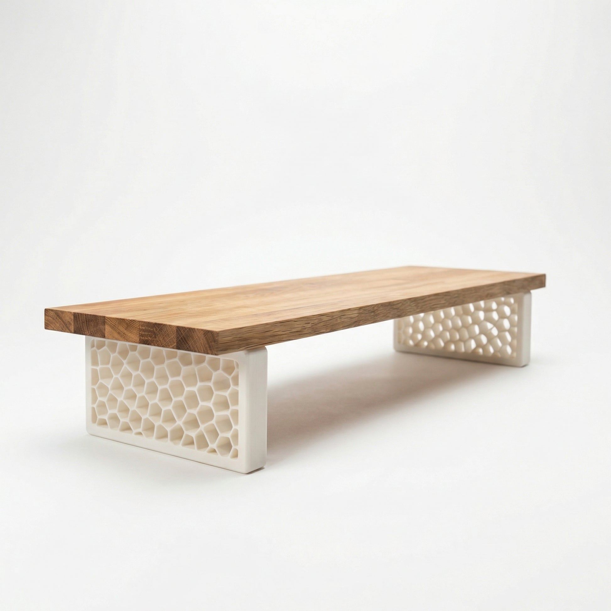 QuickDove Organic Rectangle Modular Desk Stand close-up of 3D-printed leg texture