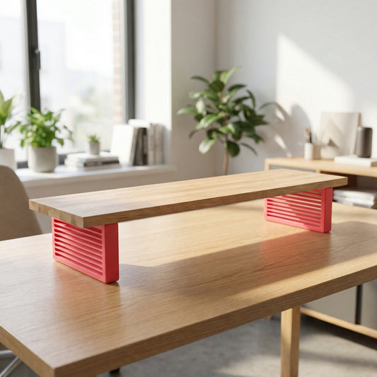 QuickDove Horizon Rectangle Modular Desk Stand on a minimalist desk setup