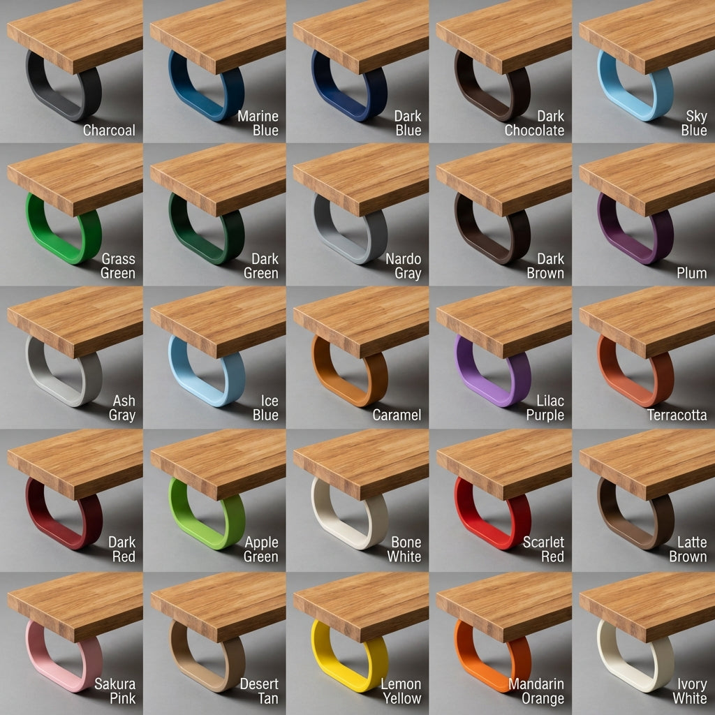 QuickDove Essential Oval Modular Desk Stand with monitor and keyboard underneath