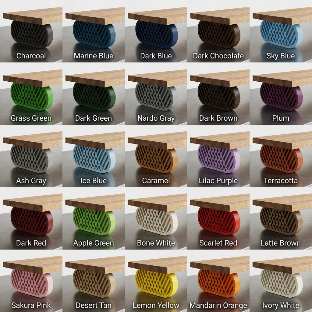 QuickDove Diamond Truss Oval Modular Desk Stand showing tool-less leg attachment system