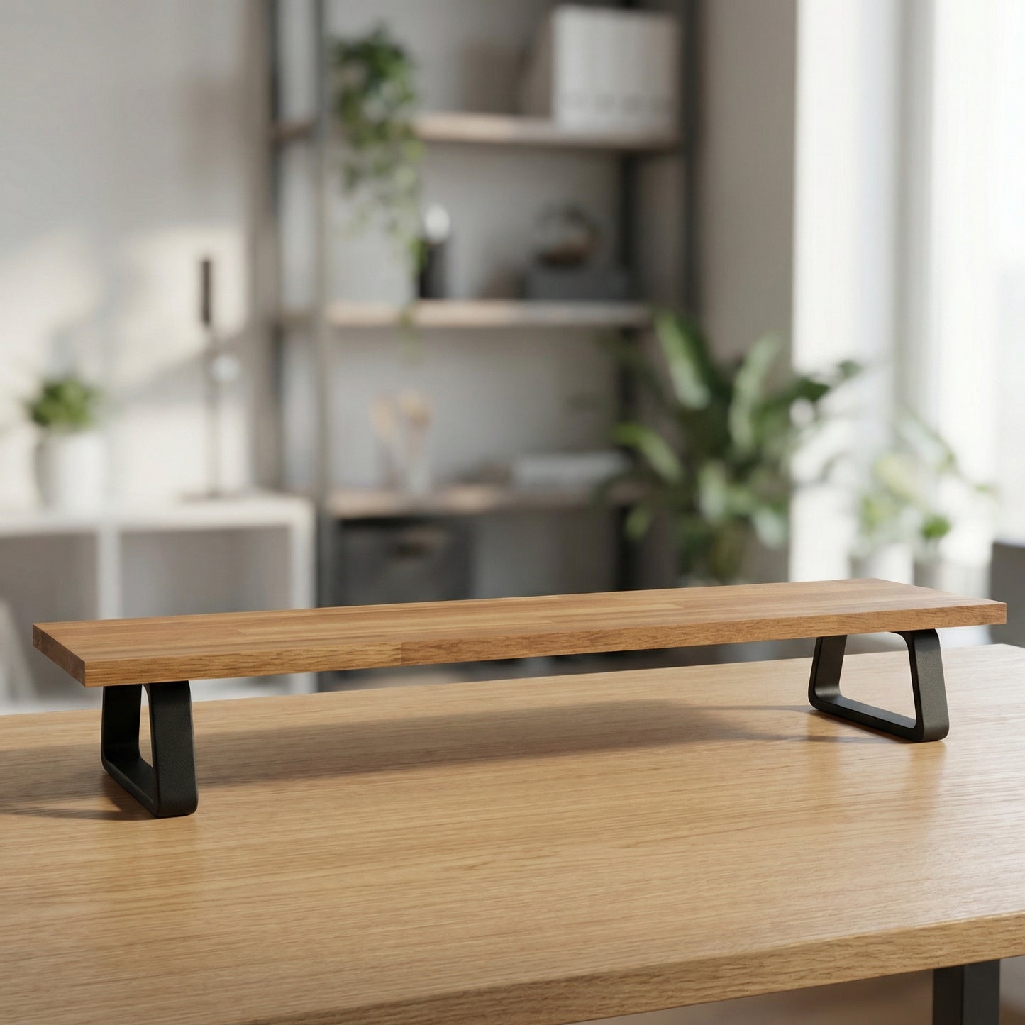 QuickDove Essential Trapezoid Modular Desk Stand on a minimalist desk setup